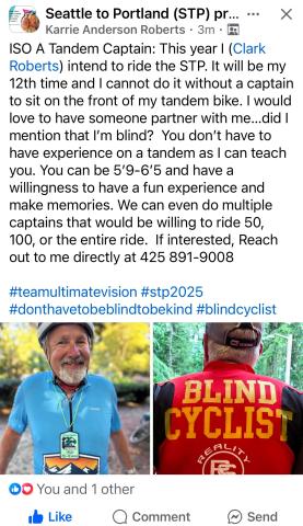 Did I mention that I'm blind?